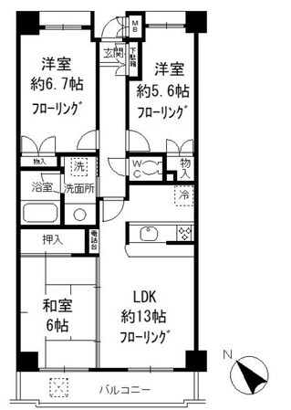 ラフィネ武蔵野の物件間取画像